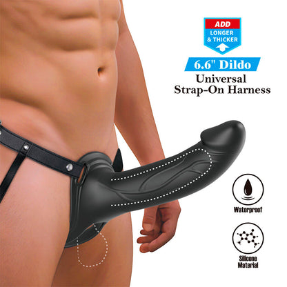 PRETTY LOVE LANDON BLACK VIBRATING STRAP ON