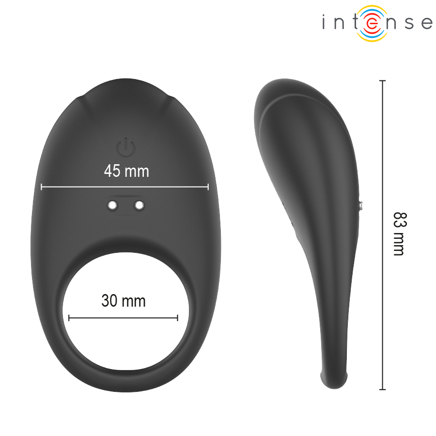 INTENSE MERLOTTE ANILLO VIBRADOR CON ESTIMULACIoN DE CLiTORIS NEGRO