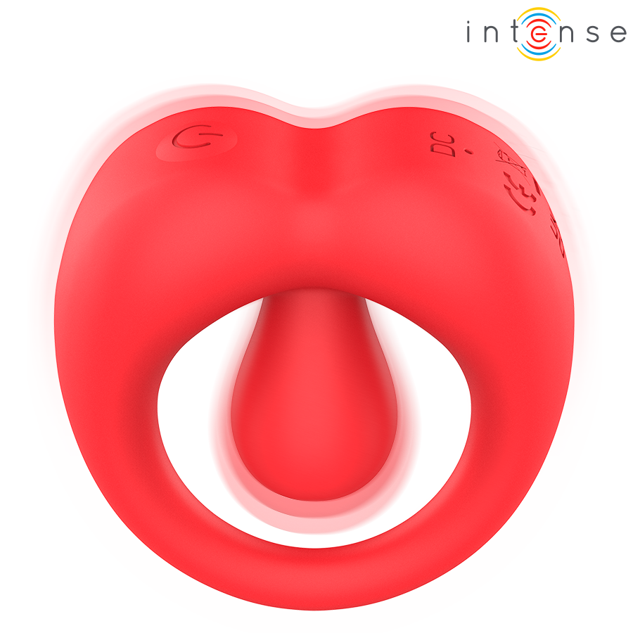 INTENSE RUSSELL ANILLO VIBRADOR CON ESTIMULACIoN DE CLiTORIS ROJO