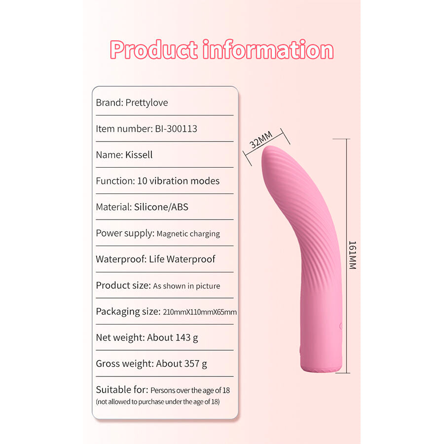 PRETTY LOVE KISELL VIBRADOR ROSA PARA PONTO G