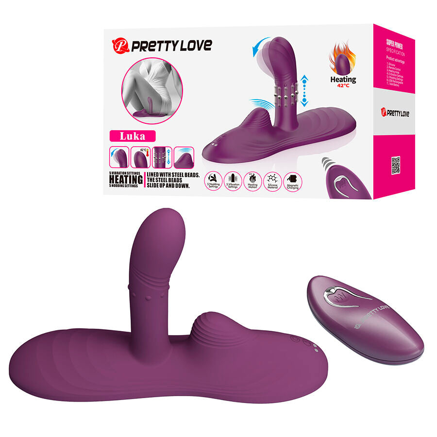 PRETTY LOVE LUKA VIBRADOR DE SENTADO COM EFEITO DE CALOR E CONTROLE REMOTO