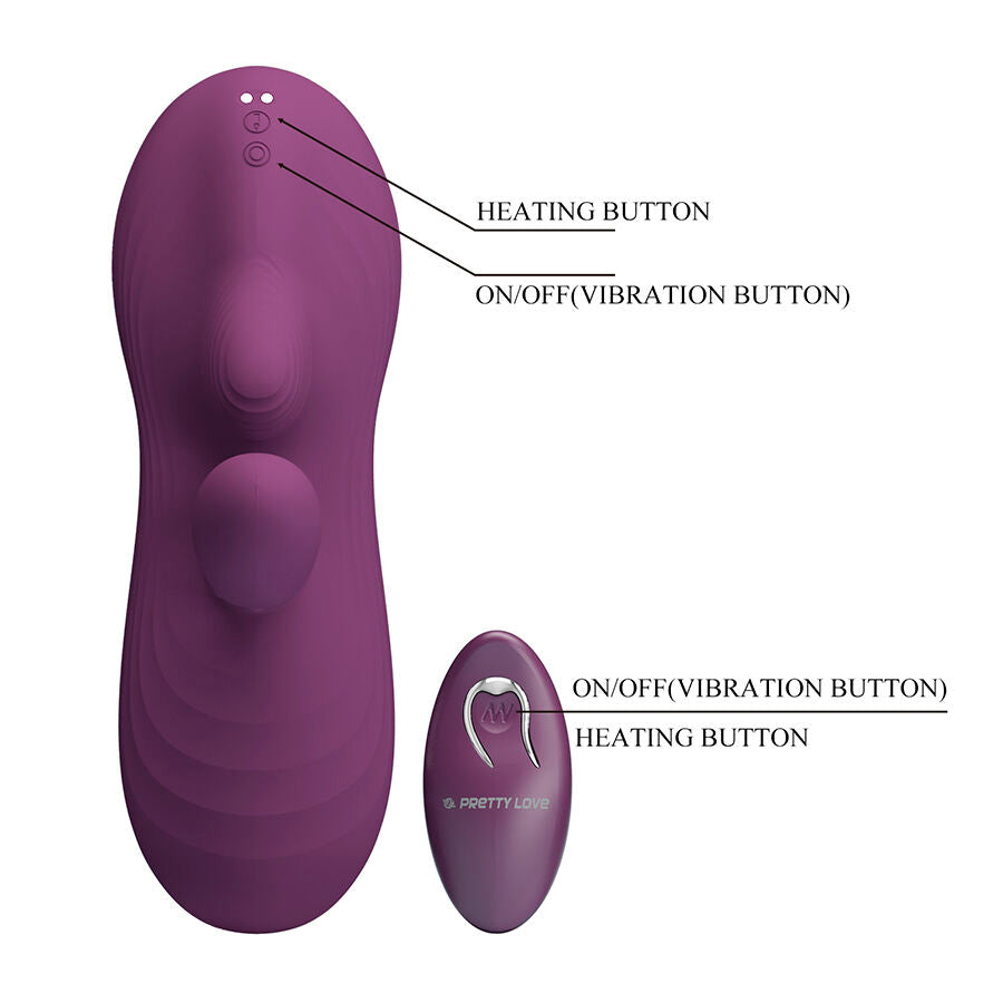 PRETTY LOVE LUKA VIBRADOR DE SENTADO COM EFEITO DE CALOR E CONTROLE REMOTO
