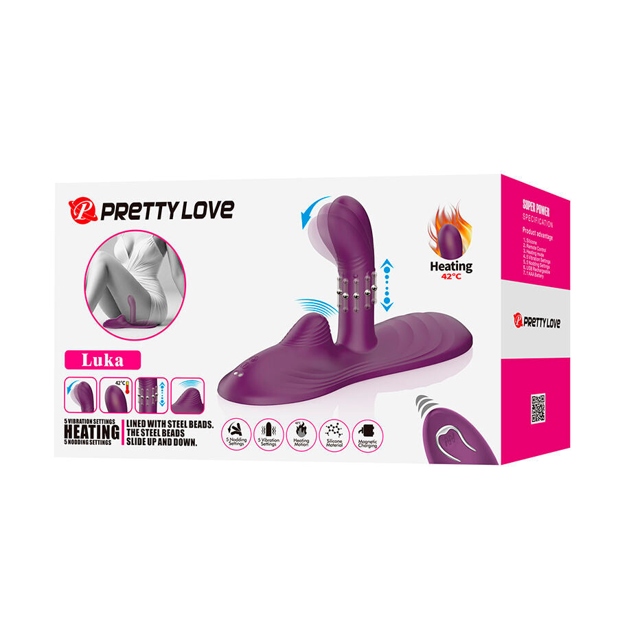 PRETTY LOVE LUKA VIBRADOR DE SENTADO COM EFEITO DE CALOR E CONTROLE REMOTO