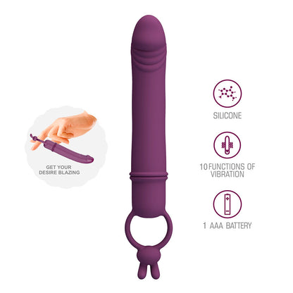 PRETTY LOVE CORA VIBRADOR EM FORMATO DE PeNIS COM ANEL DE RESISTeNCIA