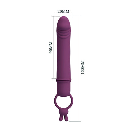 PRETTY LOVE CORA VIBRADOR EM FORMATO DE PeNIS COM ANEL DE RESISTeNCIA