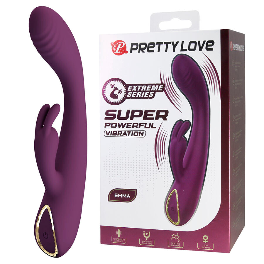 PRETTY LOVE EMMA VIBRADOR ROXO RABBIT COM ESTIMULADOR