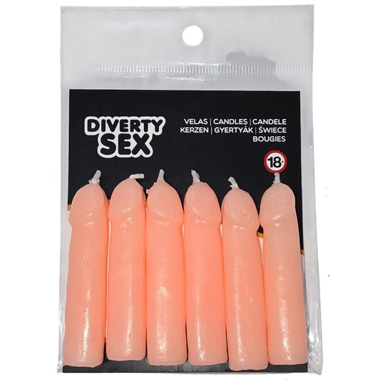 DIABLO PICANTE 6 VELAS EM FORMA DE PeNIS DE CARNE