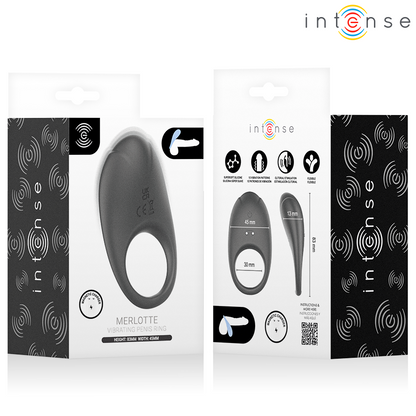 INTENSE MERLOTTE ANILLO VIBRADOR CON ESTIMULACIoN DE CLiTORIS NEGRO
