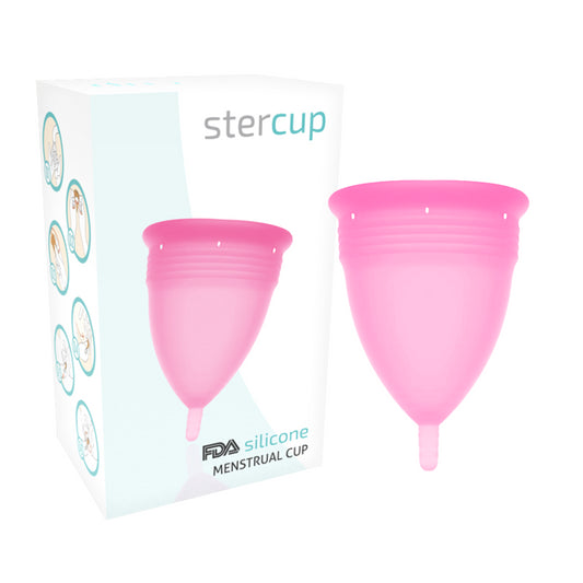 COPA MENSTRUAL STERCUP TAMANHO L ROSA COR SILICONE FDA