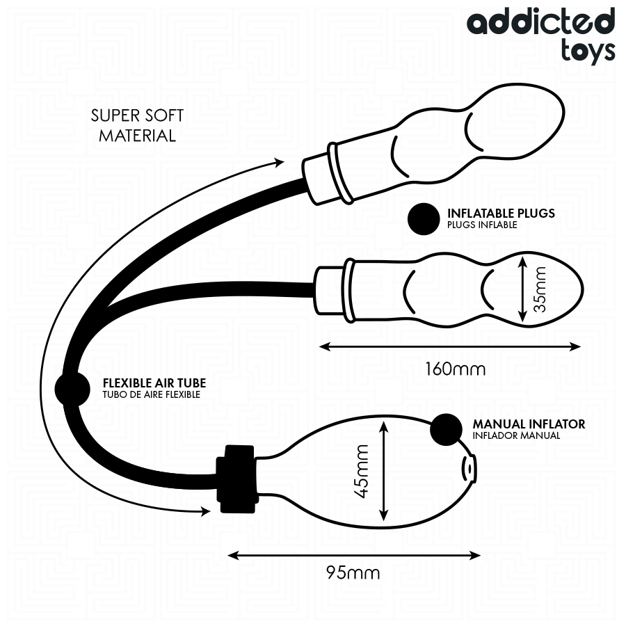 ADDICTED TOYS PLUG ANAL DOBLE INFLABLE MODELO 3