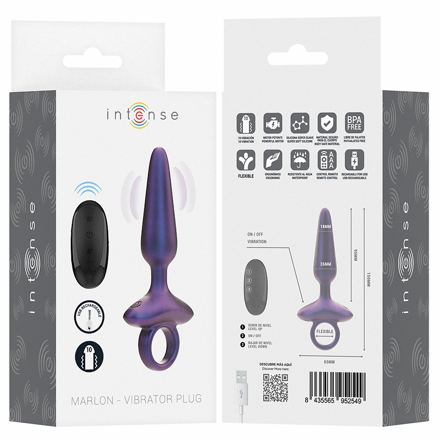 INTENSE MARLON VIBRADOR ANAL PLUG MODELO 4 CONTROLE REMOTO