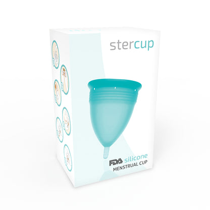 COPA MENSTRUAL STERCUP TAMANHO L AQUAMARINE COR FDA SILICONE