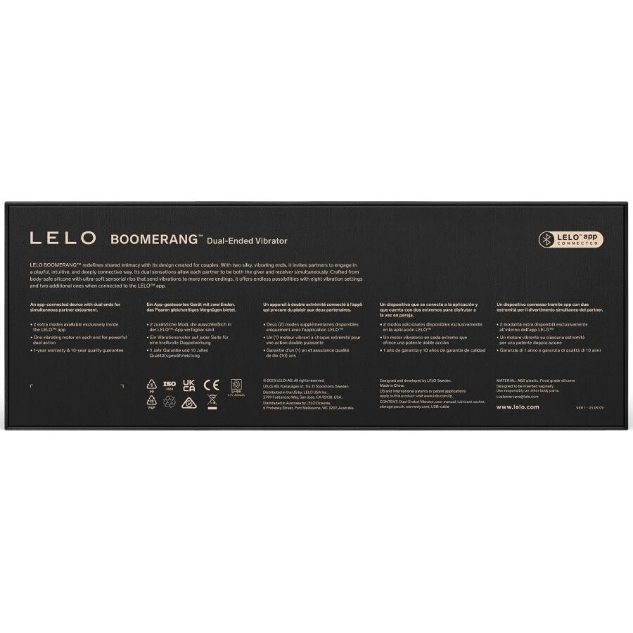 LELO BOOMERANG VIBRADOR DE PONTA DUPLA VERMELHO CORAL