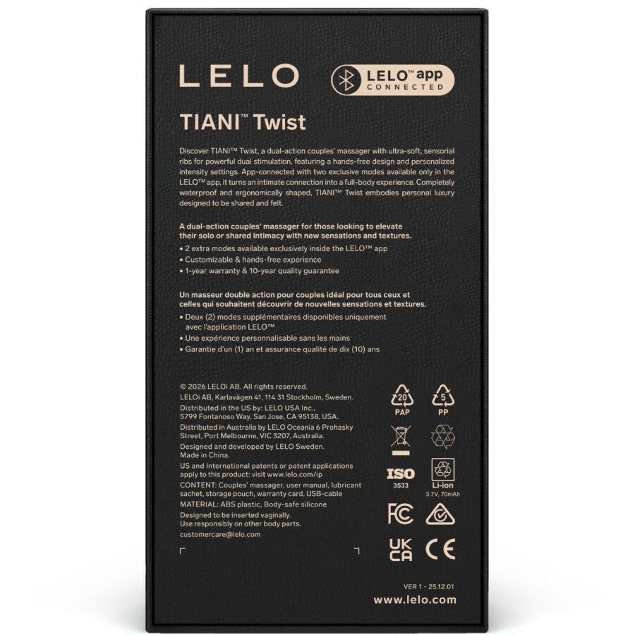 LELO TIANI VIBRADOR PARA CASAIS TWIST ROSA CLARO