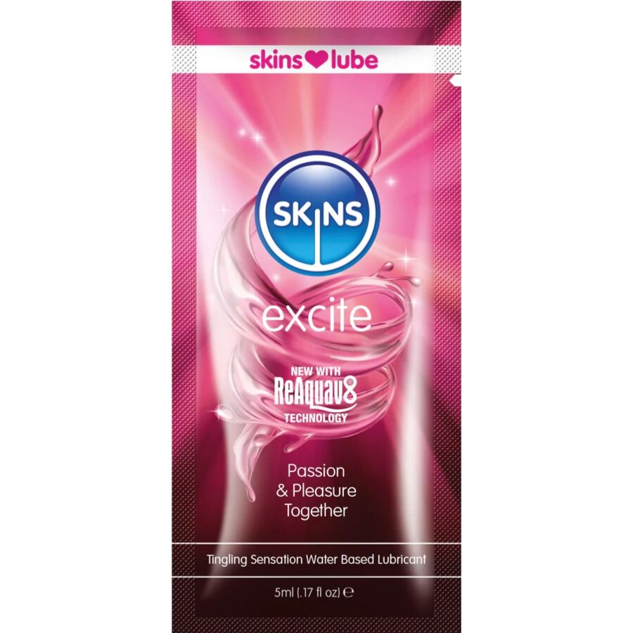 SKINS EXCITE LUBRIFICANTE a BASE DE aGUA DOSE uNICA 5 ML