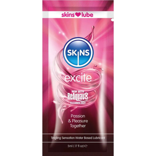SKINS EXCITE LUBRIFICANTE a BASE DE aGUA DOSE uNICA 5 ML