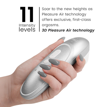 WOMANIZER PRO VIBRANT CLITORIAL STIMULATOR CINZA PRATEADO