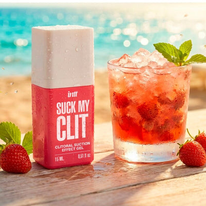 INTT SUCK MY CLIT GEL COM EFEITO DE SUCyaO MORANGO SILVESTRE 15 ML