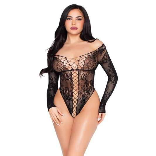 LEG AVENUE 89370 TULE DE RENDA E REDE PRETO TAMANHO uNICO