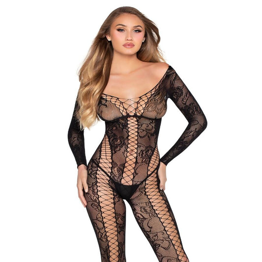 LEG AVENUE 89369 MACACaO DE RENDA E TULE PRETO TAMANHO uNICO
