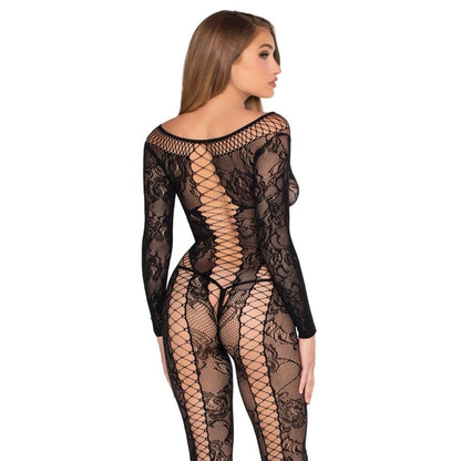 LEG AVENUE 89369 MACACaO DE RENDA E TULE PRETO TAMANHO uNICO