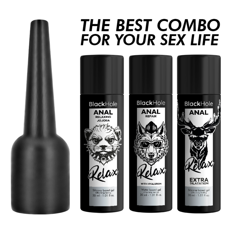 BLACK HOLE APLICADOR DE LUBRIFICANTE ANAL TAMANHO P 30 ML