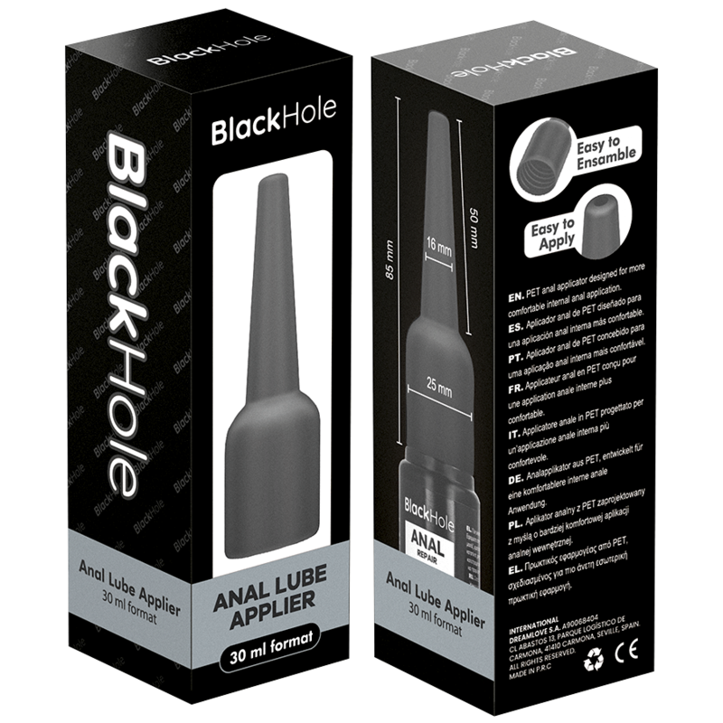 BLACK HOLE APLICADOR DE LUBRIFICANTE ANAL TAMANHO P 30 ML