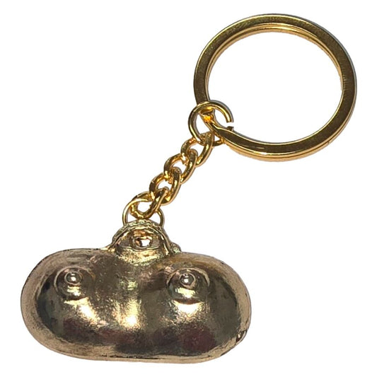 DIABLO PICANTE CHAVEIRO DE METAL DOURADO COM SEIOS