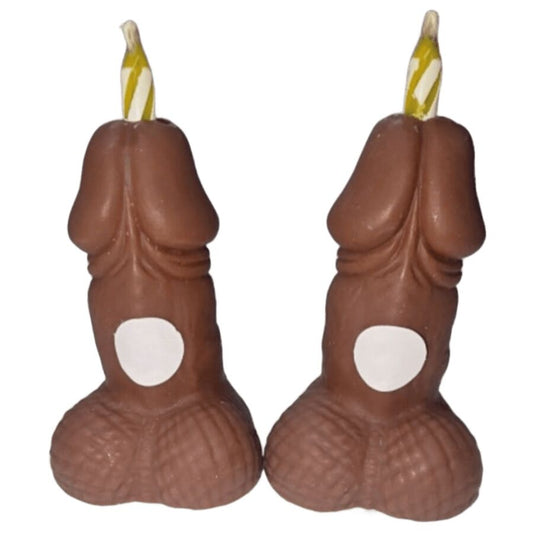 DIABLO PICANTE VELAS DE ANIVERSaRIO EM FORMATO DE PeNIS TOM ESCURO 2 UNIDADES