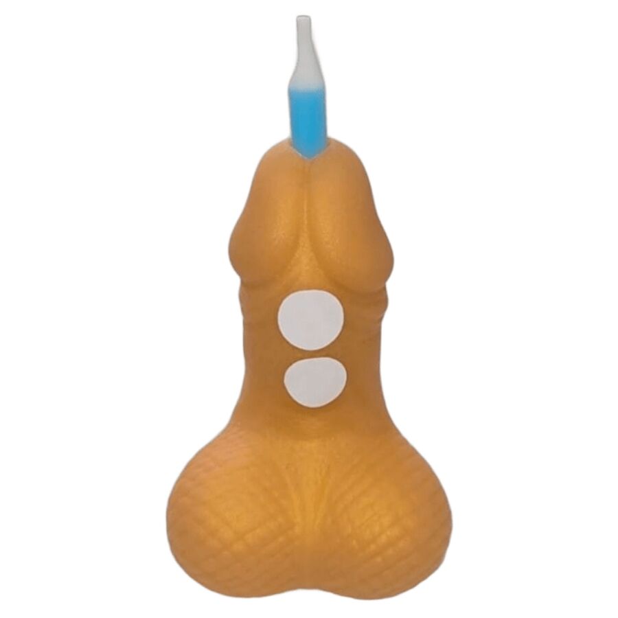 DIABLO PICANTE VELA DOURADA COM NuMERO DE ANIVERSaRIO EM FORMATO DE PeNIS