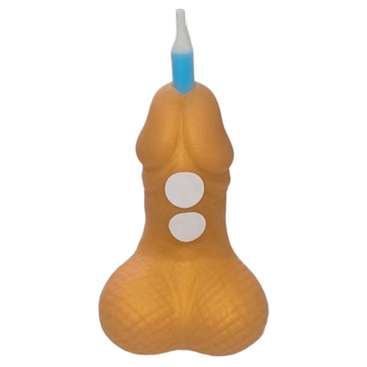 DIABLO PICANTE VELA DOURADA COM NuMERO DE ANIVERSaRIO EM FORMATO DE PeNIS