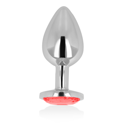 OHMAMA PLUG ANAL COM CRISTAL VERMELHO 8 CM