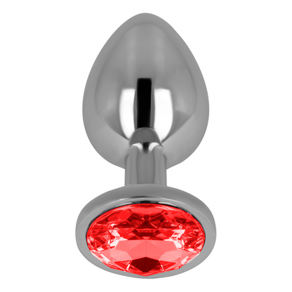 OHMAMA PLUG ANAL COM CRISTAL VERMELHO 8 CM