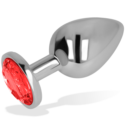 OHMAMA PLUG ANAL COM CRISTAL VERMELHO 8 CM