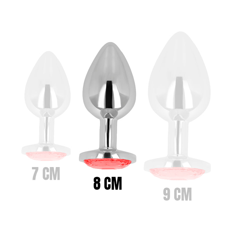 OHMAMA PLUG ANAL COM CRISTAL VERMELHO 8 CM