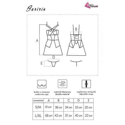 LIVCO CORSETTI FASHION CAMISA BARIRIN LC 90633 CALCINHA PRETA L XL