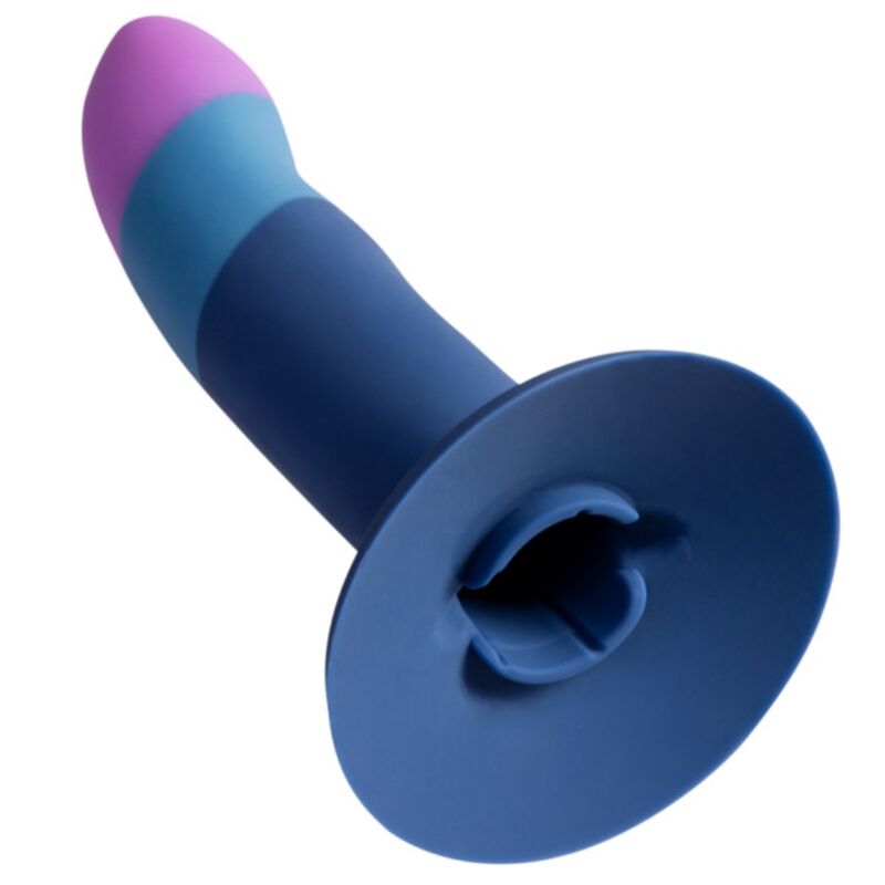 ROMP PICCOLO DILDO DE SILICONE COM VENTOSA TRICOLORIDA 14 CM