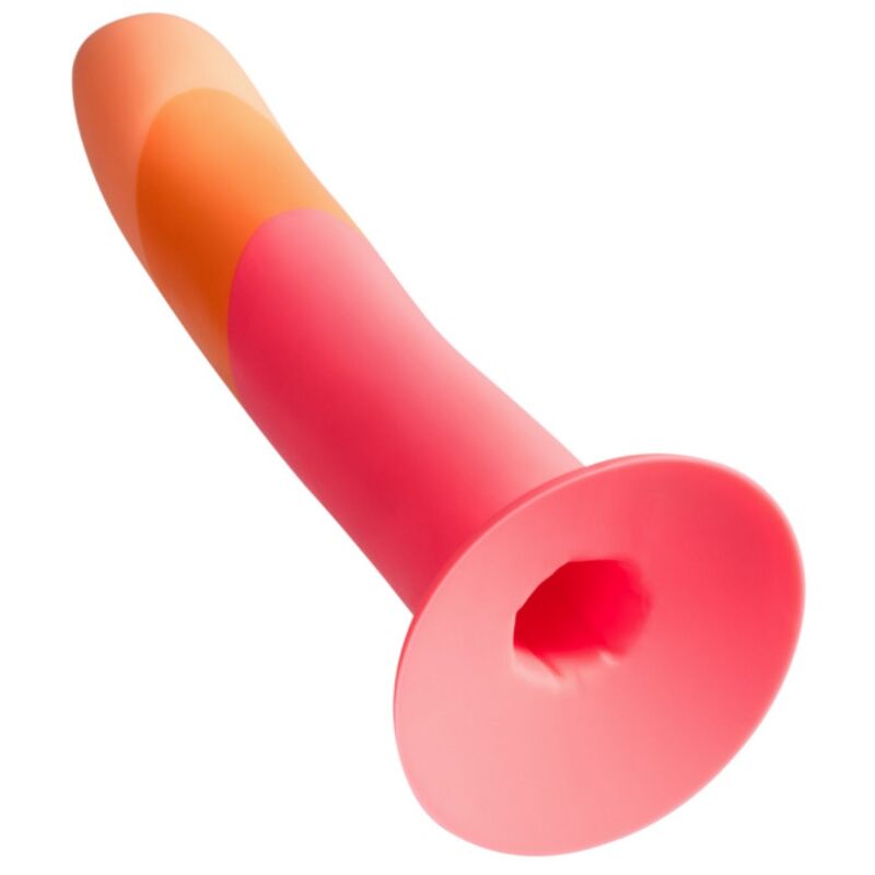 ROMP DIZI DILDO DE SILICONE COM VENTOSA TRICOLOR 18 CM