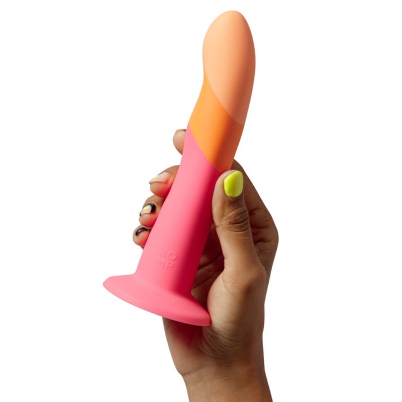 ROMP DIZI DILDO DE SILICONE COM VENTOSA TRICOLOR 18 CM