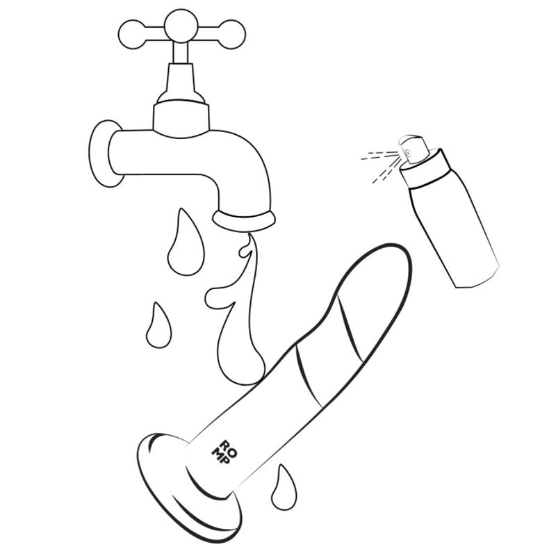 ROMP DIZI DILDO DE SILICONE COM VENTOSA TRICOLOR 18 CM