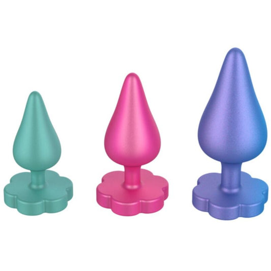ROMP KIT DE TREINAMENTO ANAL LUSTER P M G COM BASE EM FORMATO DE FLOR