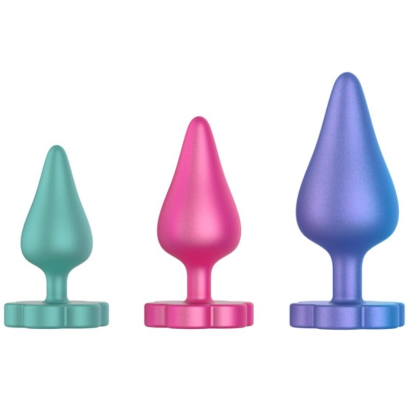 ROMP KIT DE TREINAMENTO ANAL LUSTER P M G COM BASE EM FORMATO DE FLOR