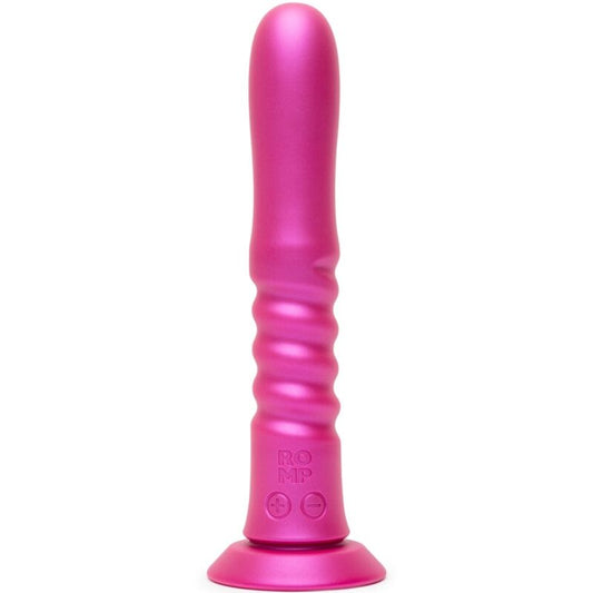 ROMP JIGGLE VIBRADOR COM MOVIMENTOS PARA CIMA E PARA BAIXO COM VENTOSA ROSA
