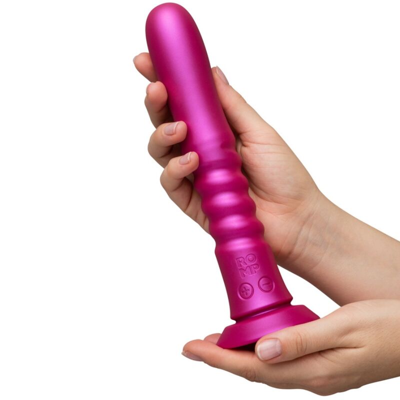 ROMP JIGGLE VIBRADOR COM MOVIMENTOS PARA CIMA E PARA BAIXO COM VENTOSA ROSA
