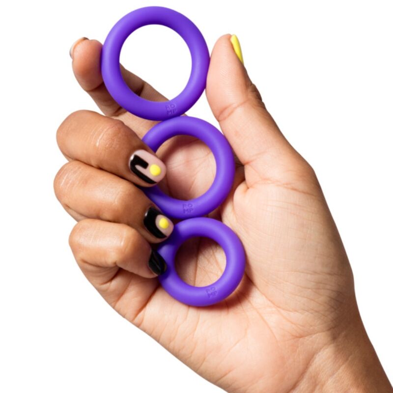 ROMP REMIX TRIO CONJUNTO DE 3 ANeIS PENIANOS DE SILICONE ROXOS