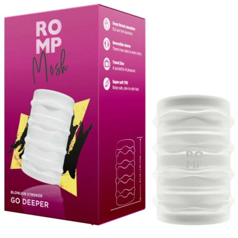 ROMP MOSH MASTURBADOR MASCULINO TRANSPARENTE COM BAINHA REVERSiVEL DE 6 CM