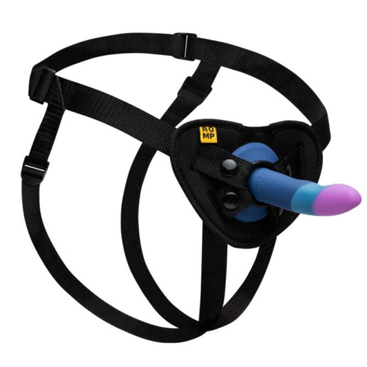 ROMP PICCOLO DILDO DE SILICONE COM VENTOSA TRICOLORIDA 14 CM