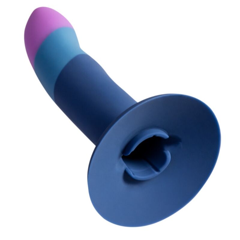 ROMP PICCOLO DILDO DE SILICONE COM VENTOSA TRICOLORIDA 14 CM