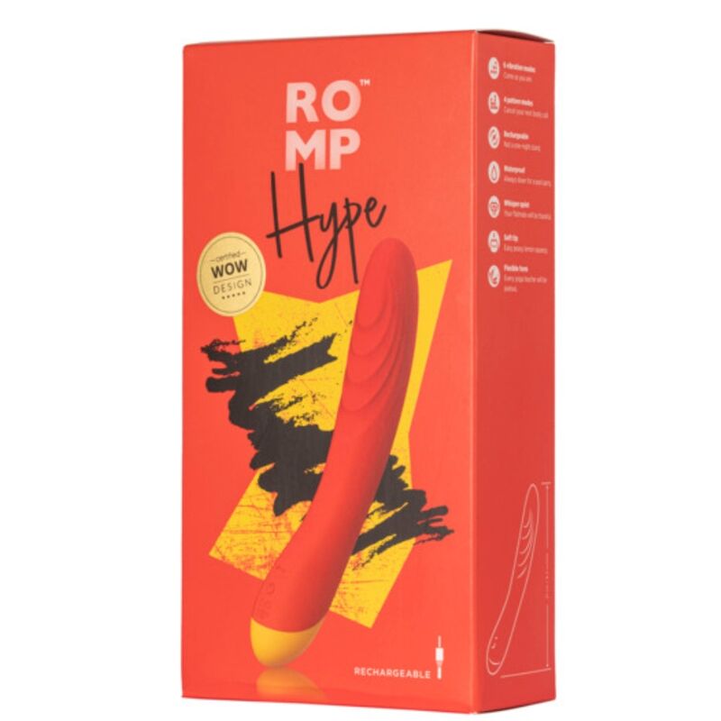 ROMP HYPE VIBRADOR MULTIFUNCIONAL PARA PONTO G VERMELHO