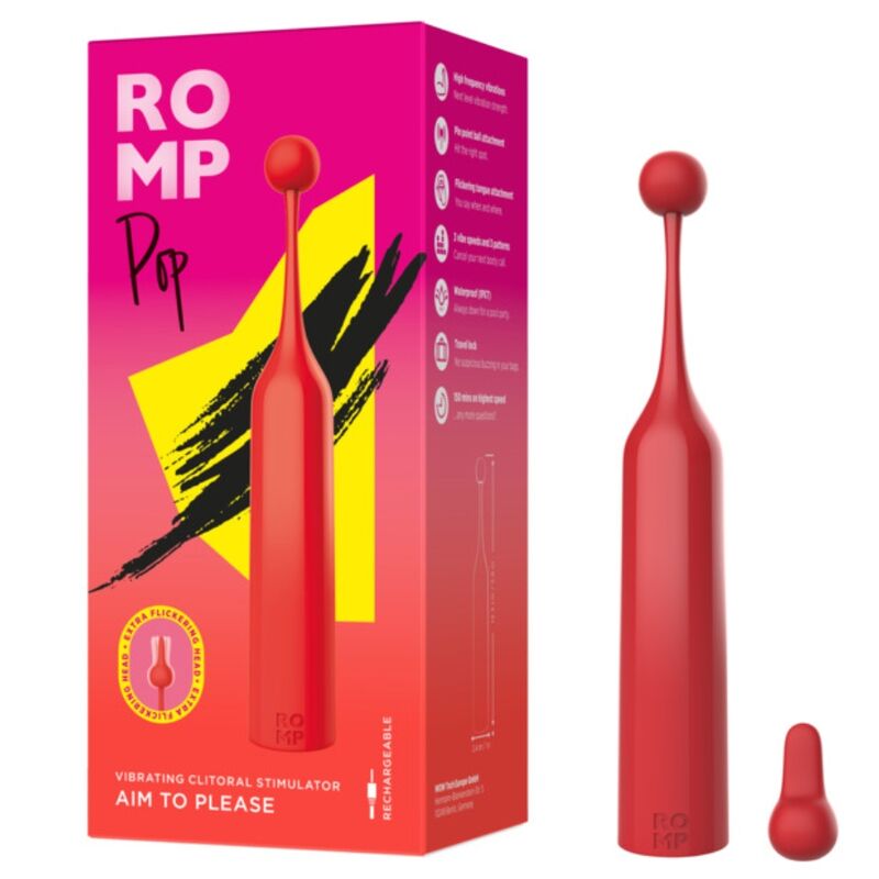 ROMP POP ESTIMULADOR CLITORIAL DE ALTA FREQUeNCIA VERMELHO